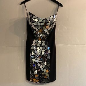Mirrored Strapless Mini Dress